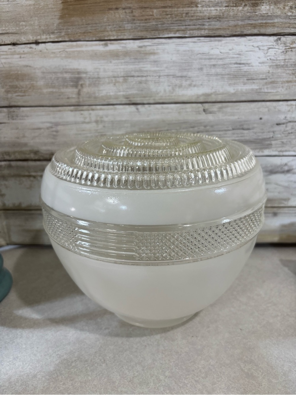 Large vintage light fixture globe